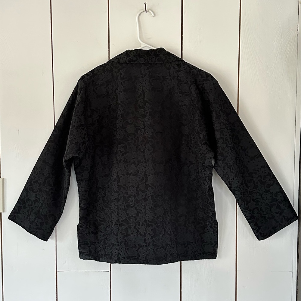 VTG 90’s Issey Miyake Black Jacket Size 3 Flower and Demon Print - Picture 3 of 15